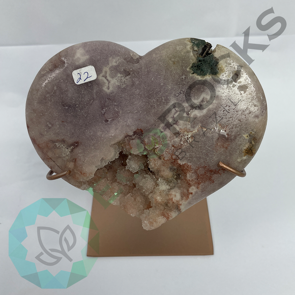 Pink Amethyst Hearts On Metal Base (8460) - 2.52 kg