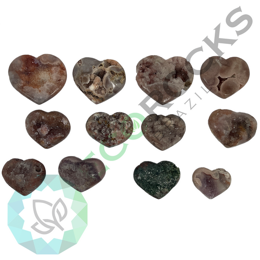 Pink Amethyst Druzy Hearts  (8468) - 2.13 kg