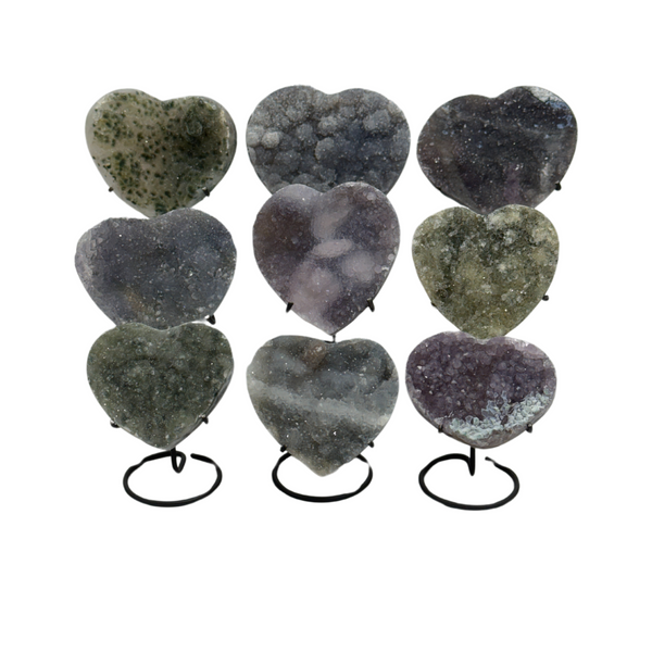 Amethyst Flower Heart on Stands (8575) - 1.86 kg