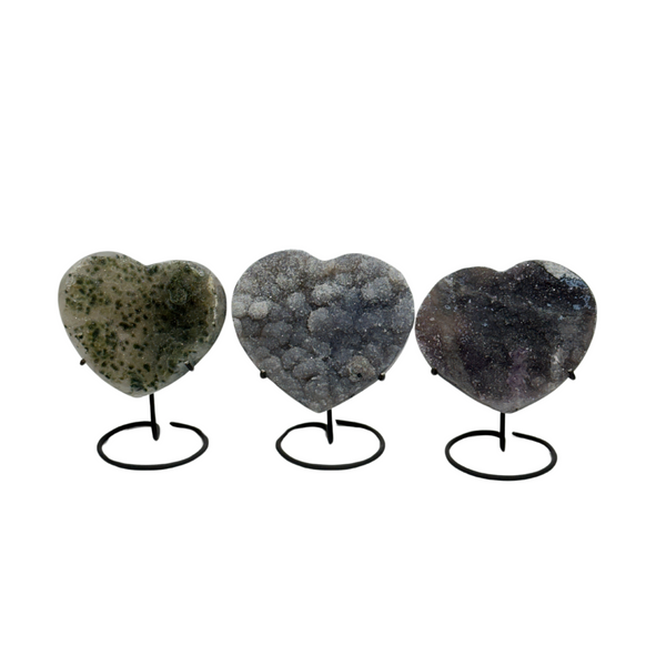 Amethyst Flower Heart on Stands (8575) - 1.86 kg