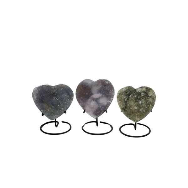 Amethyst Flower Heart on Stands (8575) - 1.86 kg