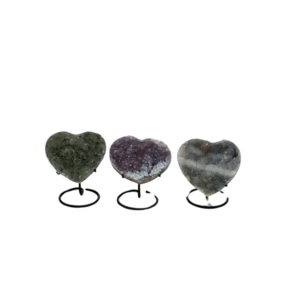 Amethyst Flower Heart on Stands (8575) - 1.86 kg