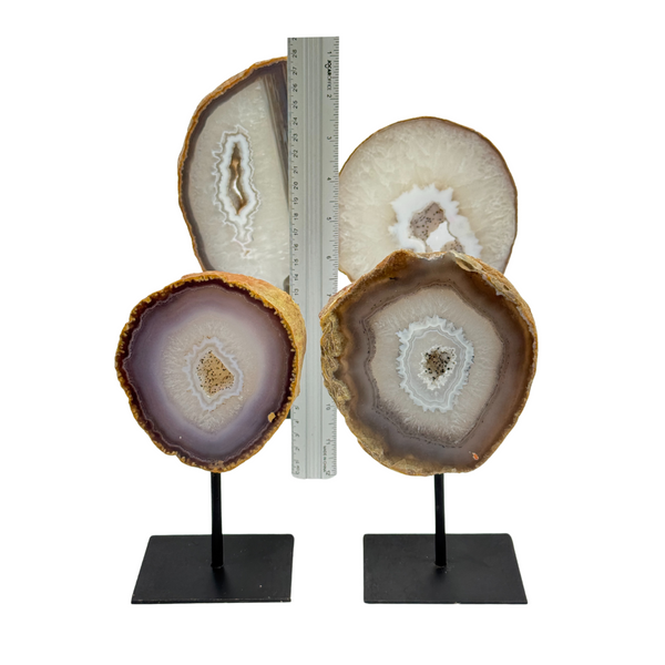 Agate Druzy Slabs On Metal Stand (8576) - 3.22 kg