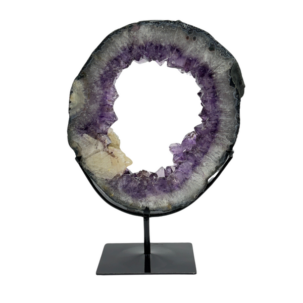 Amethyst Druzy Portal On Metal Stand (8586) - 3.82 kg