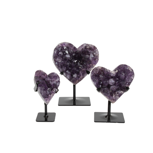 Amethyst Hearts On Stand (8597) - 3.11 kg