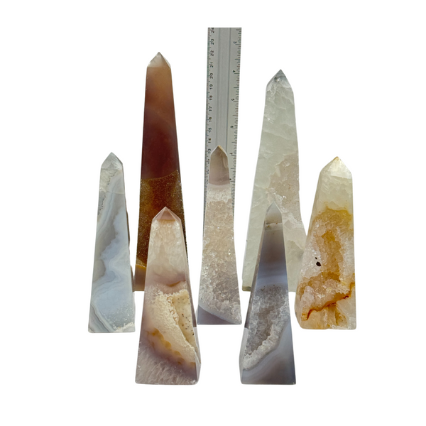 Agate Druzy Obelisks  (8598) - 3.35 kg