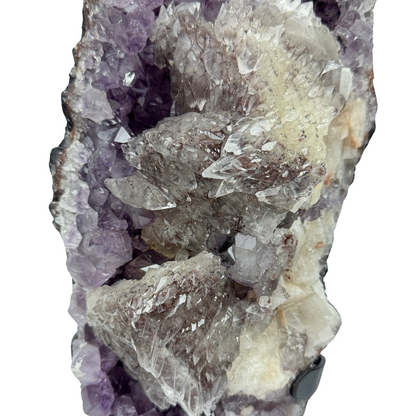 Amethyst Druzy With Calcite On Metal Stand (8602) - 4.5 kg