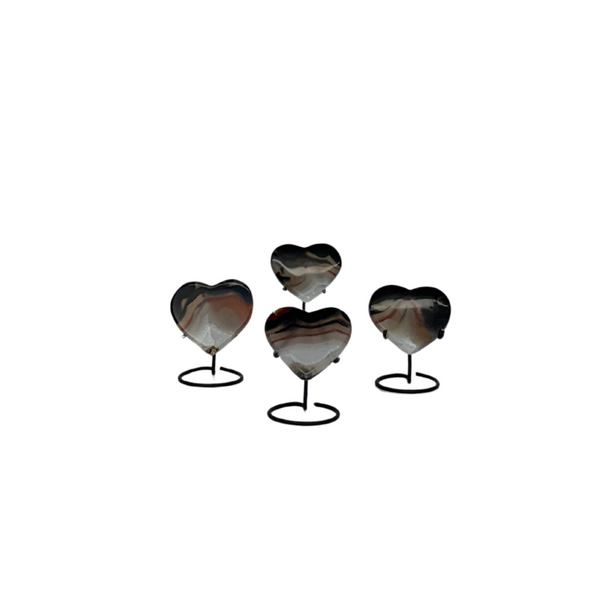 Agate Slices Hearts On Stand (8610)- 1 kg