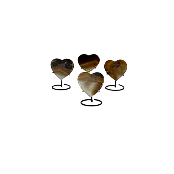 Agate Slices Hearts On Stand (8610)- 1 kg