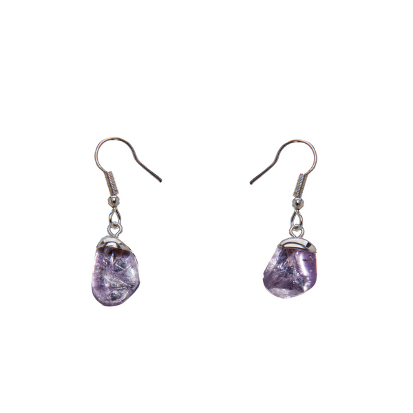 Amethyst TUMBLED STONE EARRING