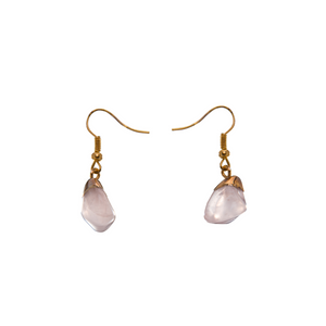 ROSE QUARTZ TUMBLED STONE EARRING