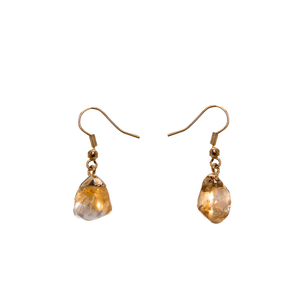 Citrine TUMBLED STONE EARRING