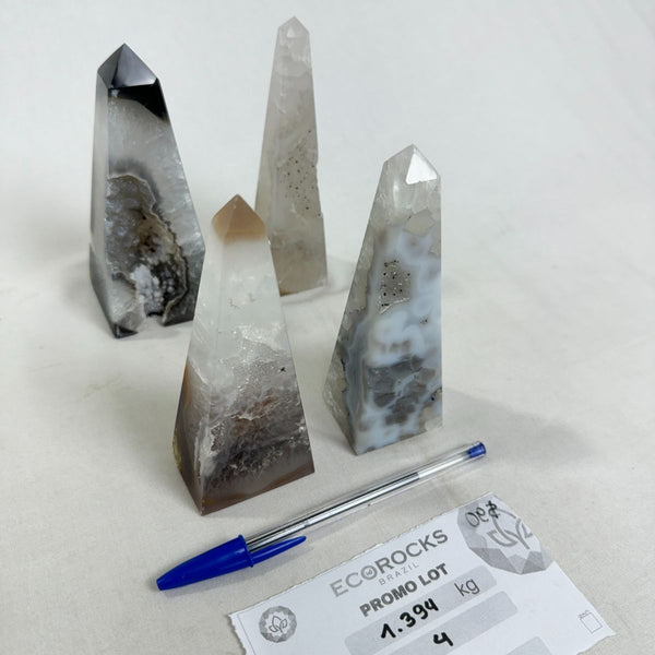 Agate Druzy Obelisks (8383) - 1.39kg