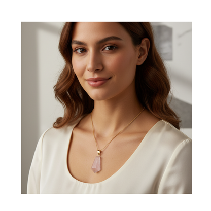 Rose Quartz Faceted Pendant