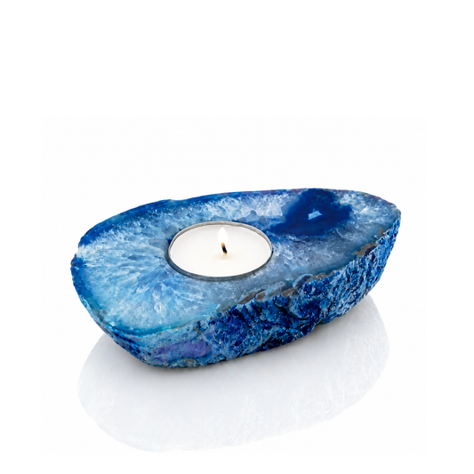 Blue Agate Slab Candle Holder (by pc)