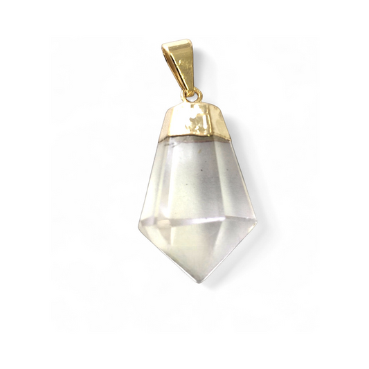 Crystal Teardrop Polished Pendant (plated)