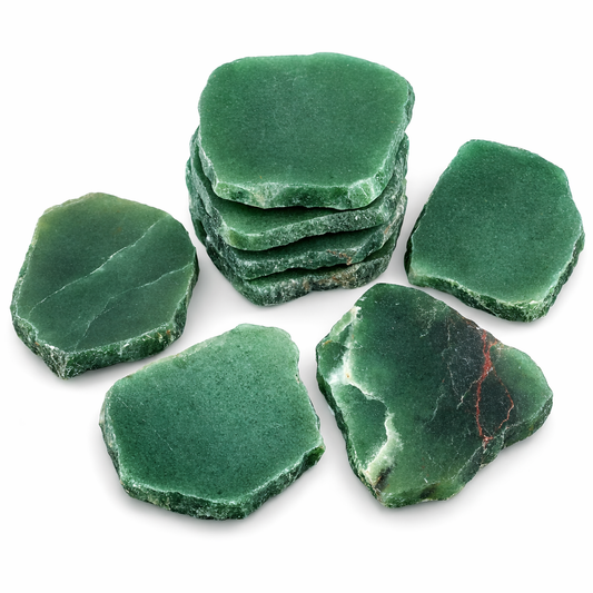 Green Quartz Drink Coasters - Natural Brazilian Crystal