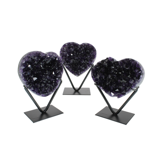 Amethyst Druzy Hearts On Stand (2,09kg)