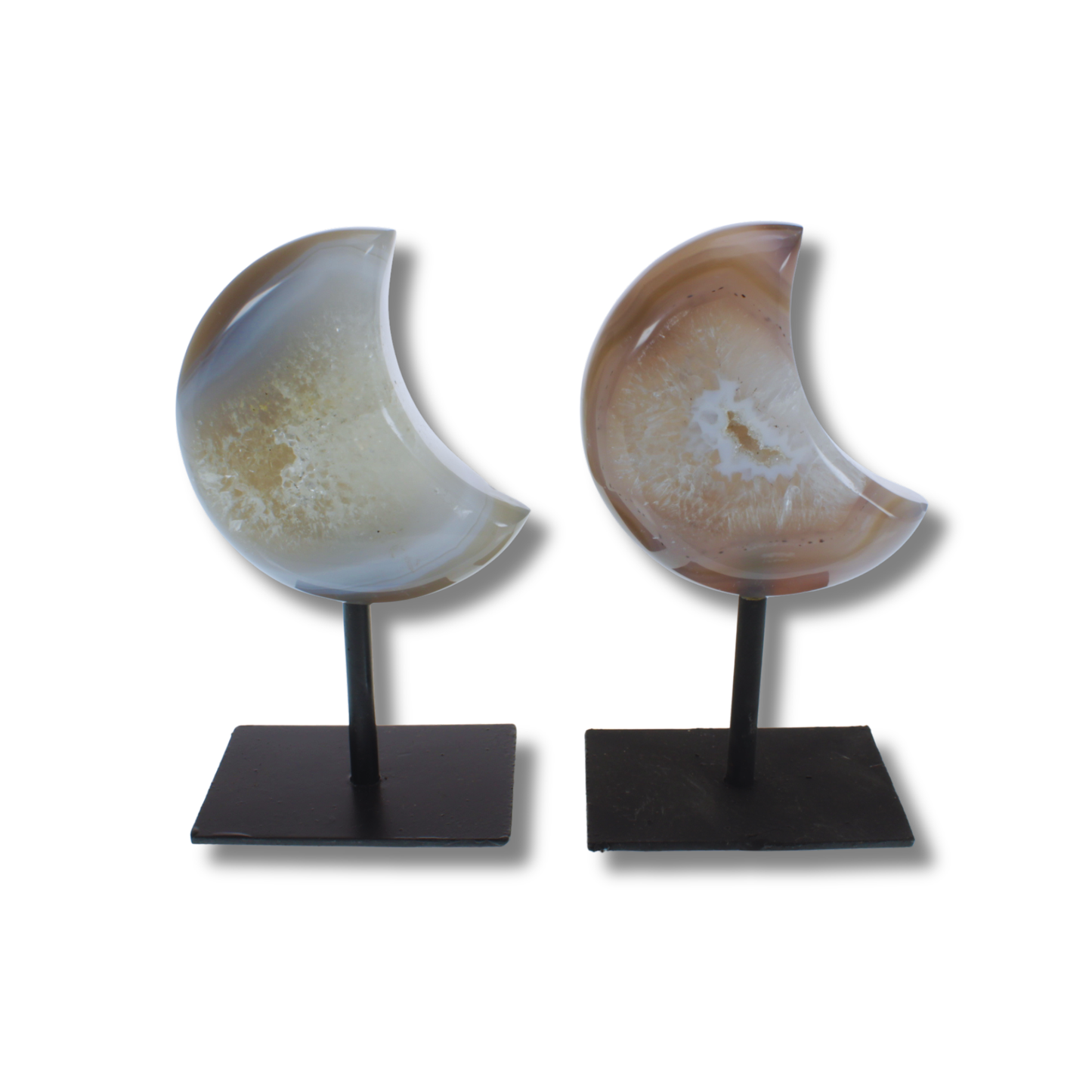 Agate Druzy Moons on Stands (1.46kg)