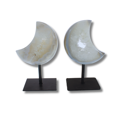 Agate Druzy Moons on Stands (1.46kg)