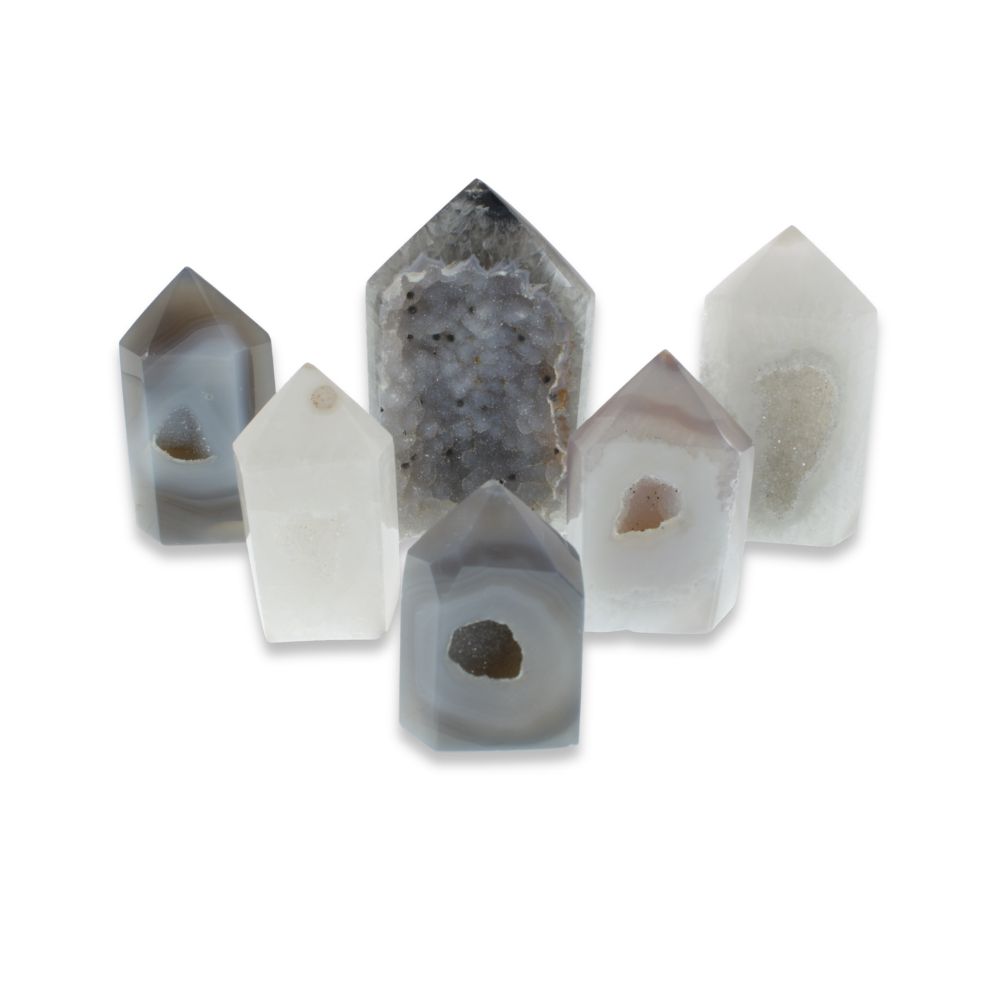 Agate Druzy Polished Points - 1.60 kg