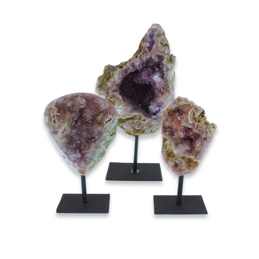 Pink Amethyst Polished Free Forms on Stand  (2.32kg)