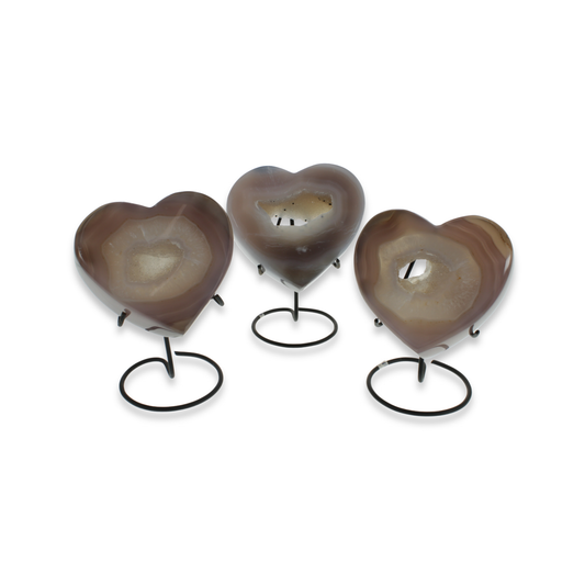Agate Druzy Hearts on Stands (1.17kg)