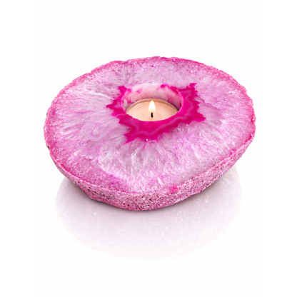 Pink Agate Slab Candle Holder (by pc)