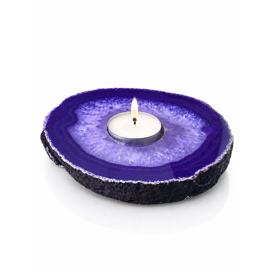 Purple Agate Slab Candle Holder (by pc)