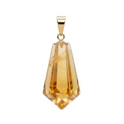 Heat-treated Citrine Faceted Pendant