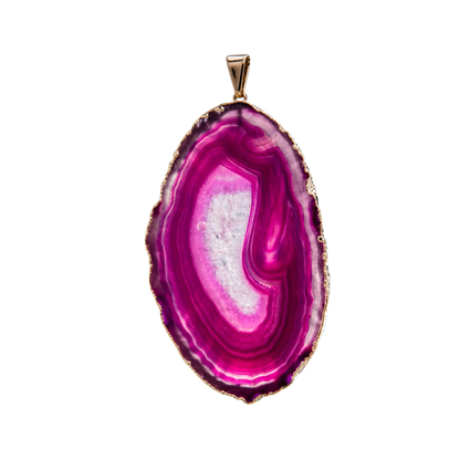Agate Slice Pendant (plated)
