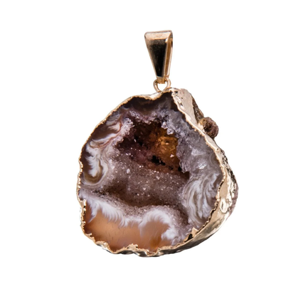 Agate Geode Pendant (plated)