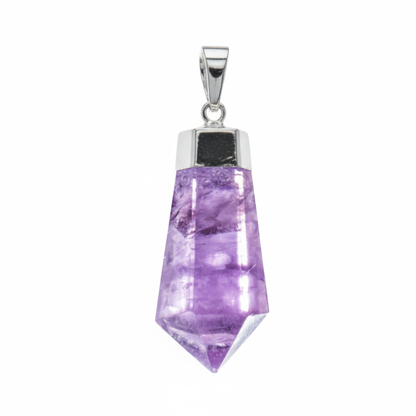 Amethyst Faceted Point Pendant (plated)