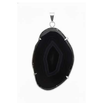 Agate Slice Pendant Metal Ring
