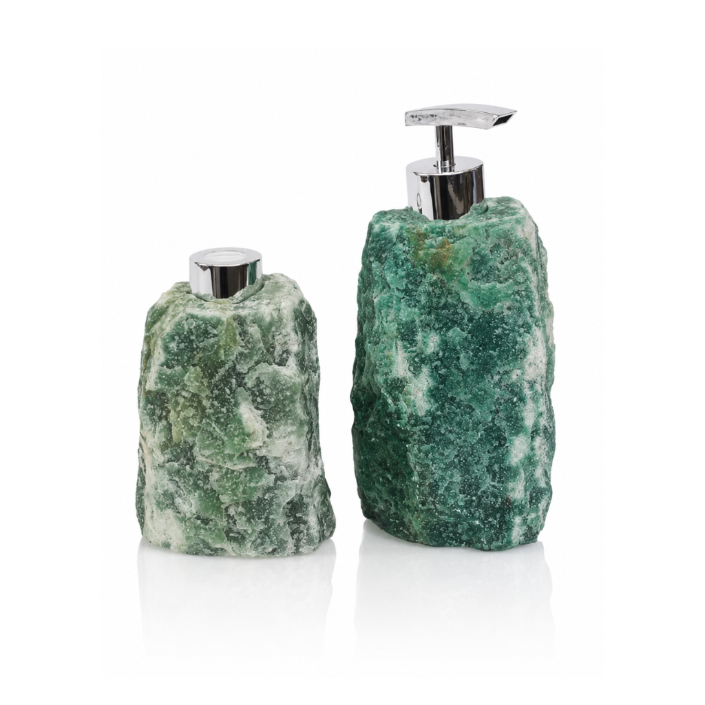Raw Green Quartz Soap Dispenser & Aroma Diffuser (set)