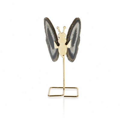 Black Agate Agate Butterfly on Stand (by pc)