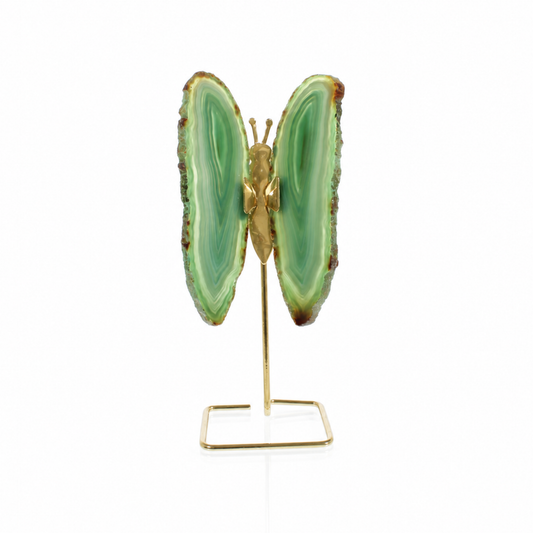 Green Agate Butterfly on Stand (by pc)