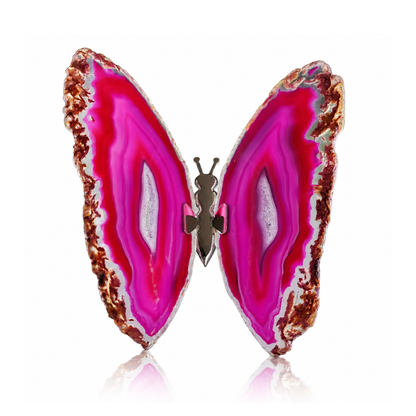 Pink Agate Butterfly Decor (by pc)