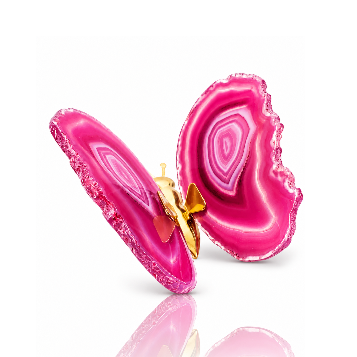 Pink Agate Butterfly Decor (by pc)