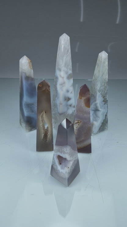 Agate Druzy Obelisks (2.28kg)
