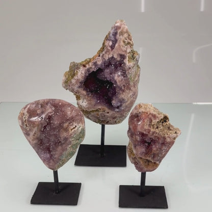 Pink Amethyst Polished Free Forms on Stand  (2.32kg)