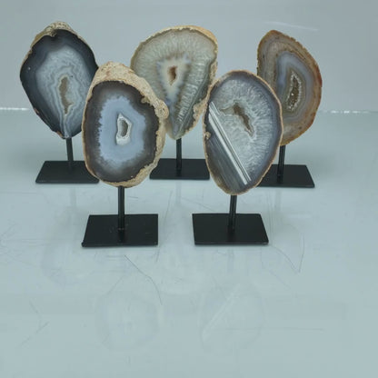 Agate Druzy Slabs On Metal Stand (2.16kg)