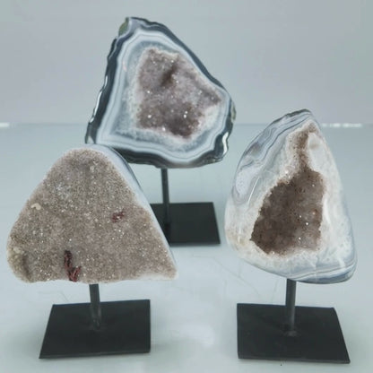 Agate Druzy Geode on Metal Stand (2.1kg)