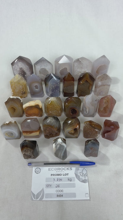 Agate Druzy Polished Points (8418) - 3.35kg