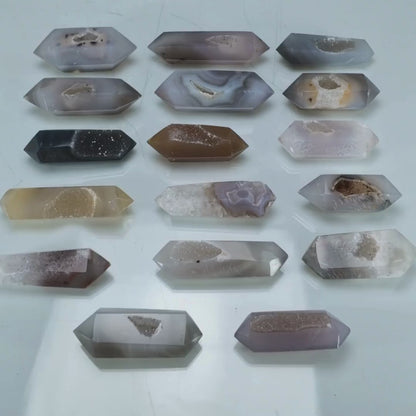 Agate Druzy Double Terminated Points (1.16kg)