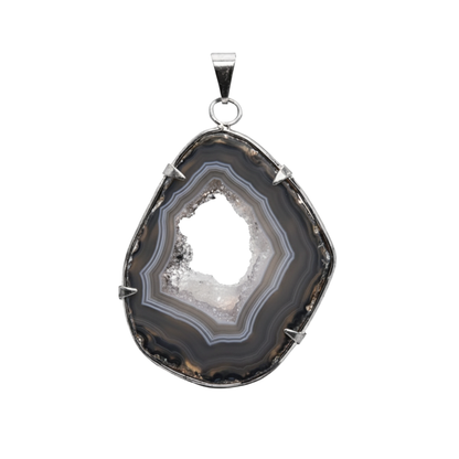 Agate Geode Slice Metal Ring