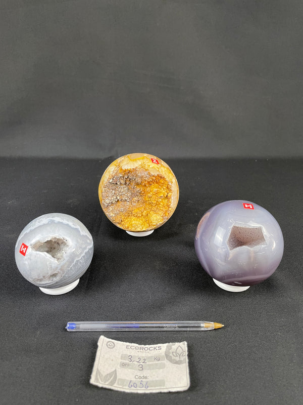 [Promo Lot] Agate Druzy Spheres - Super Extra Quality (6056)