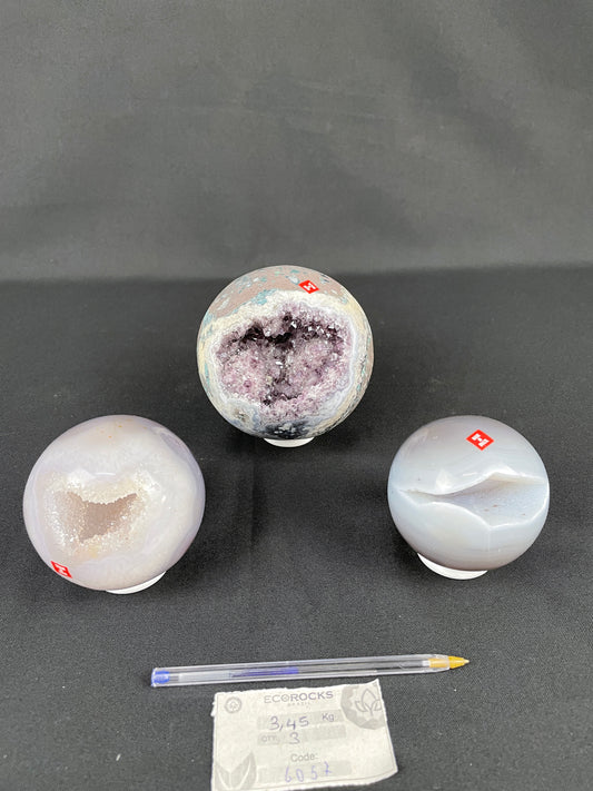 Agate Druzy Spheres - Super Extra Quality (6057)