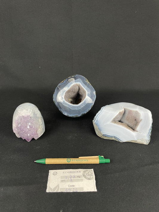 Agate Druzy Polished Free Forms  (6416) - 2,77 kg