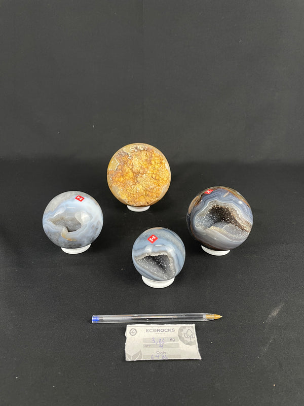 [PROMO LOT] Agate Druzy Spheres - Super Extra (6486) - 3,86 kg
